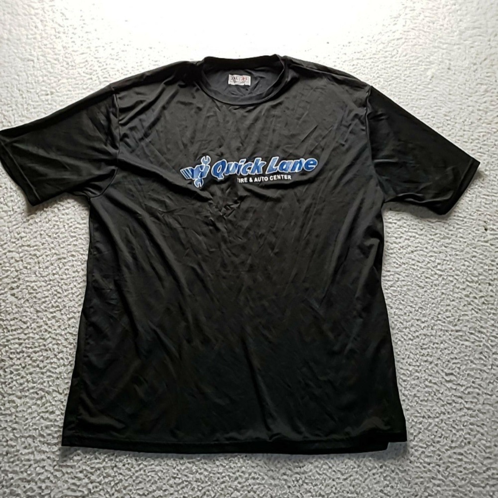 A4 Quick Lane Shirt Mens 2XL Black Tire & Auto Center Logo Graphic Tee Tagless